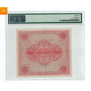 100 kroner 1949 B kvalitet svak 01, PMG AU55