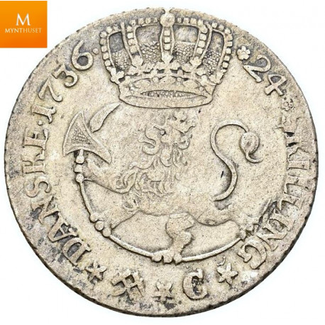 24 skilling 1736 kvalitet 1/1+ Ex OMG