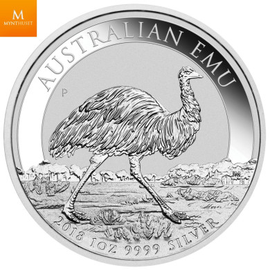 Australia Emu 2018 1 oz .9999 SØLV i kvalitet BU i kapsel