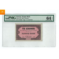 2 kroner 1922 kvalitet 0/01, PMG MS64 EPQ
