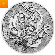 Australia Chinese Myths and Legends - Dragon 2021 1 oz 9999 Sølv mynt i kvalitet BU