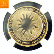 USA 5 dollar 1996 W SMITHSONIAN INSTITUTION kvalitet proof, NGC PF69