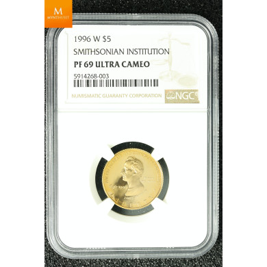 USA 5 dollar 1996 W SMITHSONIAN INSTITUTION kvalitet proof, NGC PF69