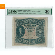 50 kroner1923 A6822713 kvalitet 1/1-, PMG VF25 Sjeldenhet SSS