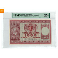 1000 kroner 1966 A kvalitet 1/1+ , PMG XF40 EPQ