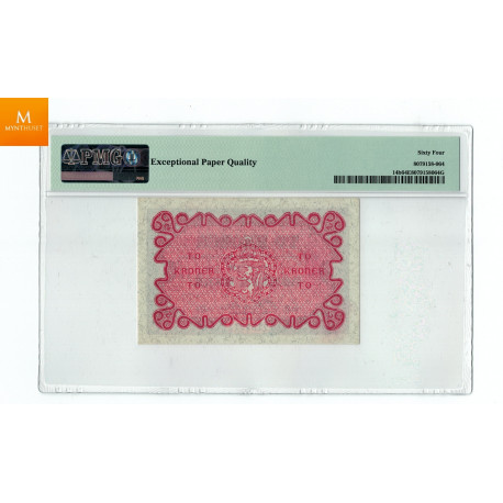 2 kroner 1922 kvalitet 0/01, PMG MS64 EPQ