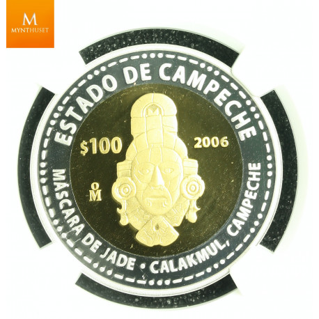 MEXICO 100 PESOS 2006MO BIMET GOLD/SILVER PROOF NGC PF70 UCAM