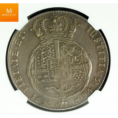 Speciedaler 1694 danner kongis kvalitet 1+, NGC XF45