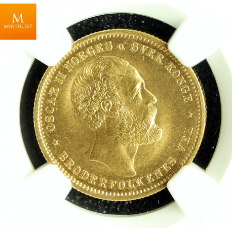 20 kroner 1875 kvalitet 0 , NGC MS66