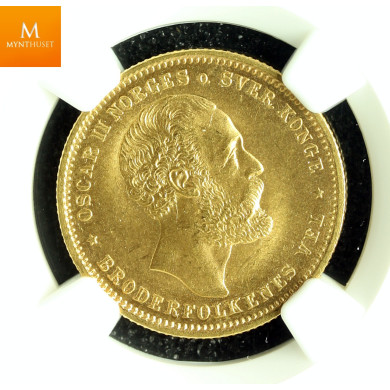 20 kroner 1875 kvalitet 0 , NGC MS66