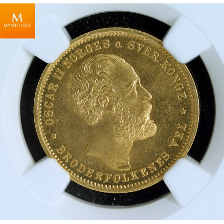 20 kroner 1886 kvalitet 0/01, NGC MS63