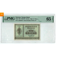 1 krone 1948 L.8293843 kvalitet 0, PMG MS65 EPQ