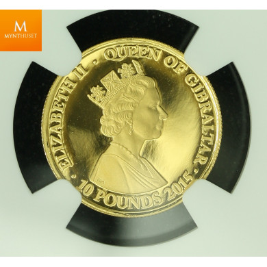 Gibraltar/ UK Gold 10 Pound 2015 Battle of the Atlantic NGC PF69