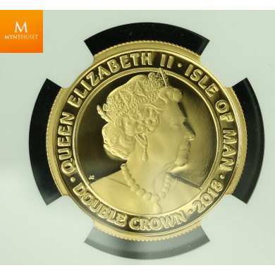 Isle of Man 2018 gull 2 Crown kvalitet proof, NGC PF70 UC