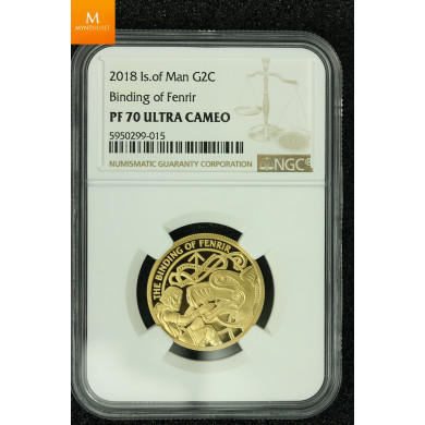 Isle of Man 2018 gull 2 Crown kvalitet proof, NGC PF70 UC