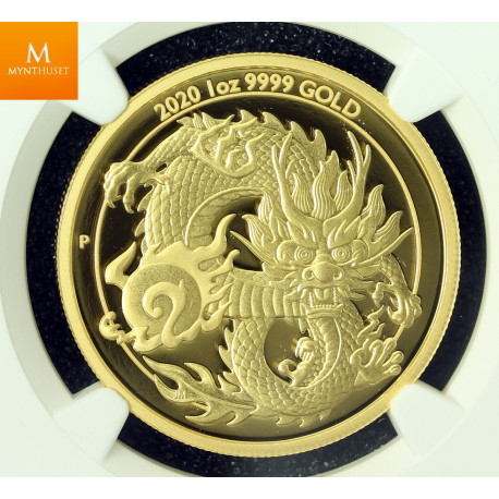 Sjelden! Australian Lunar Series III 2021 Year of the Ox 1oz Gold Proof High Relief  kvalitet proof, NGC PF70 UC