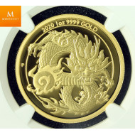 Sjelden! Australian Lunar Series III 2021 Year of the Ox 1oz Gold Proof High Relief  kvalitet proof, NGC PF70 UC