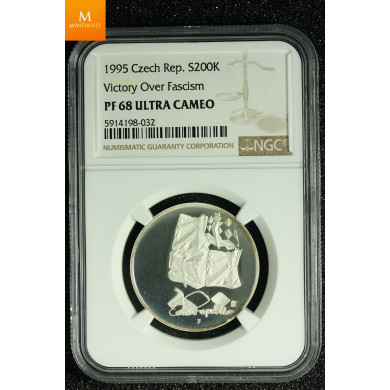 Czech Republic 1995 Victory over Facism 200 korun Kvalitet: Proof, NGC PF69 UC