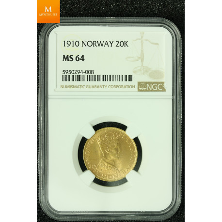 20 kroner 1910 kvalitet 0/01, NGC MS64