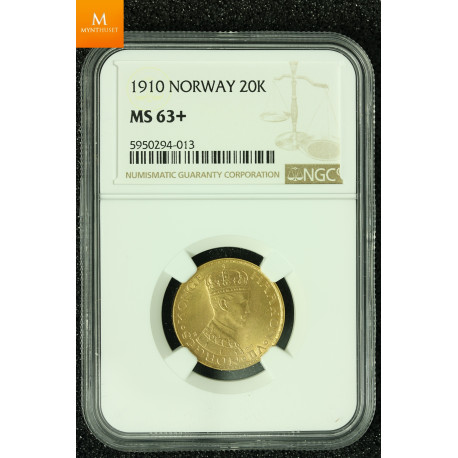 20 kroner 1910 kvalitet 0/01, NGC MS63+