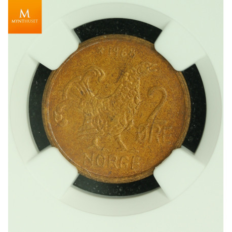 2 øre 1968 kvalitet 0, NGC MS64