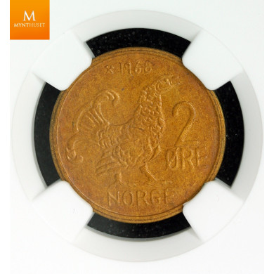 2 øre 1968 kvalitet 0, NGC MS64 2 øre 1968 kvalitet 0, NGC MS64