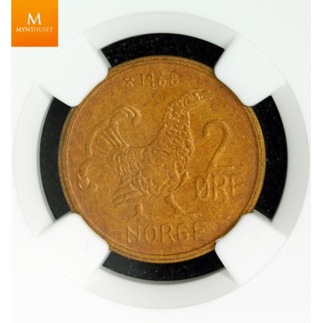2 øre 1968 kvalitet 0, NGC MS64