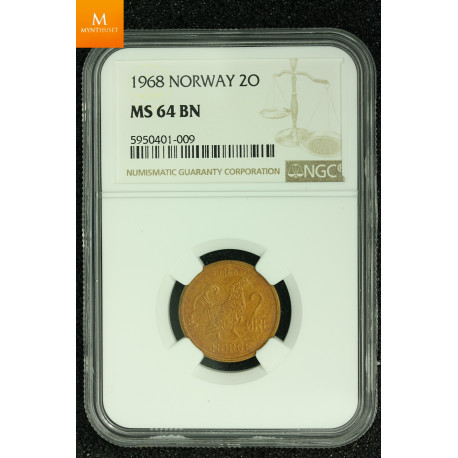 2 øre 1968 kvalitet 0, NGC MS64