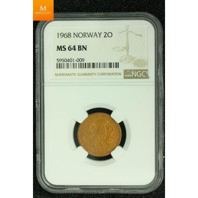 2 øre 1968 kvalitet 0, NGC MS64