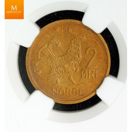 2 øre 1968 kvalitet 0, NGC MS64