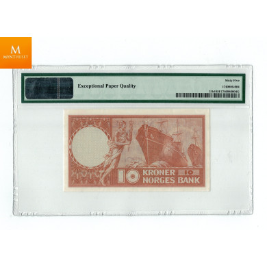 10 kroner 1955 E Kvalitet 0, PMG MS65 EPQ 10 kroner 1955 E Kvalitet 0, PMG MS65 EPQ