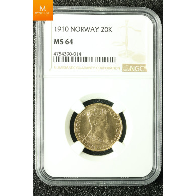 20 kroner 1910 kvalitet 0/01, NGC MS64