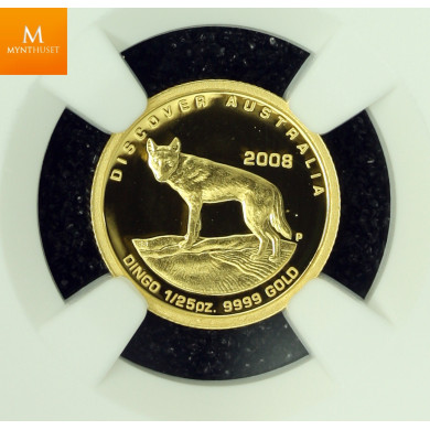 Australia gull 5 dollar 2008 KING BROWN SNAKE kvalitet proof, NGC PF70 Australia gull 5 dollar 2008 KING BROWN SNAKE kvalitet proof, NGC PF70