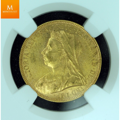 Great Britain 1 sovereign 1893 kvalitet 01+ , NGC MS62