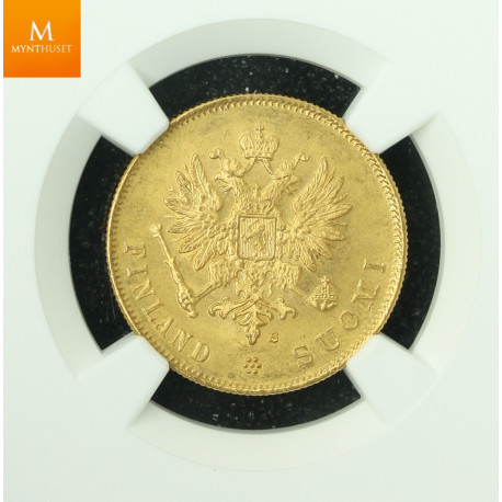 Finland Russia 10 Markkaa 1879 S kvalitet 0/01, NGC MS65