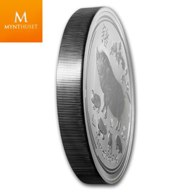 Australia 2019 1 kilo Silver Lunar Pig Kvalitet BU i kapsel Australia 2019 1 kilo Silver Lunar Pig Kvalitet BU i kapsel
