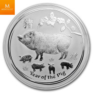 Australia 2019 1 kilo Silver Lunar Pig Kvalitet BU i kapsel