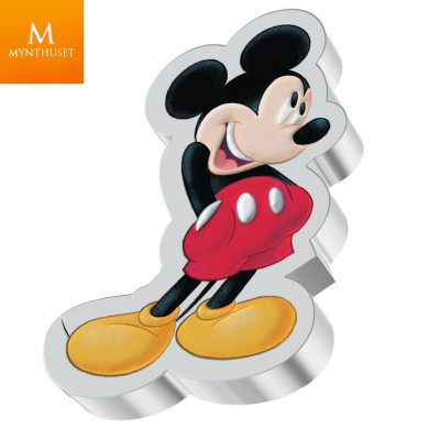 Niue 1 oz 2021 Sølv Mickey Mouse Shaped Coin kvalitet proof Niue 1 oz 2021 Sølv Mickey Mouse Shaped Coin kvalitet proof