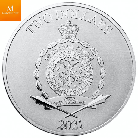 NYHET! Niue 2021 SHREK™ - 1 OZ i KVALITET BU I KAPSEL