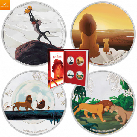 Niue 2019 THE LION KING™  SET m/ 4 mynter - DISNEY™ kvalitet proof