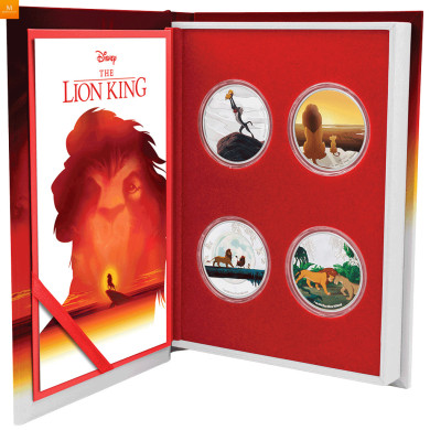 Niue 2019 THE LION KING™  SET m/ 4 mynter - DISNEY™ kvalitet proof