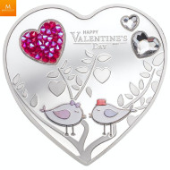 Cook Islands 2021 HAPPY VALENTINE´S DAY  WITH SWAROVSKI® kvalitet proof
