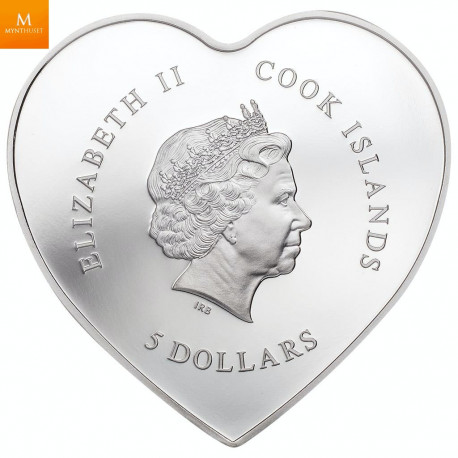 Cook Islands 2021 HAPPY VALENTINE´S DAY  WITH SWAROVSKI® kvalitet proof