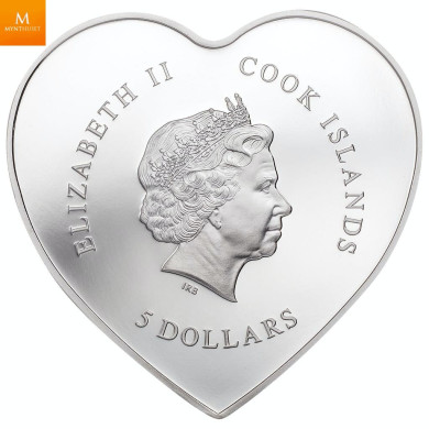 Cook Islands 2021 HAPPY VALENTINE´S DAY  WITH SWAROVSKI® kvalitet proof