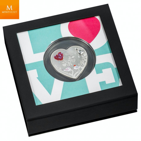 Cook Islands 2021 HAPPY VALENTINE´S DAY  WITH SWAROVSKI® kvalitet proof