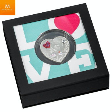 Cook Islands 2021 HAPPY VALENTINE´S DAY  WITH SWAROVSKI® kvalitet proof