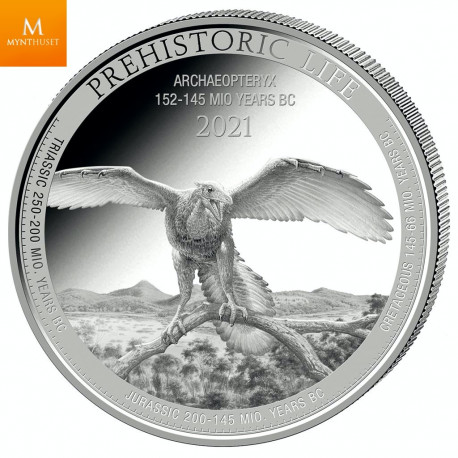 KONGO 2021 QUETZALCOATLUS  1 OZ SØLV I KVALITET BU M/KAPSEL