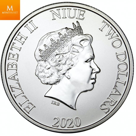 Niue 2021 2 dollar DONALD & DAISY 1 OZ SØLV KVALITET BU I KAPSEL