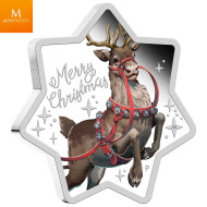 Australia 2019 MERRY CHRISTMAS 1 OZ  STJERNE FORMET MYNT I KVALITET PROOF