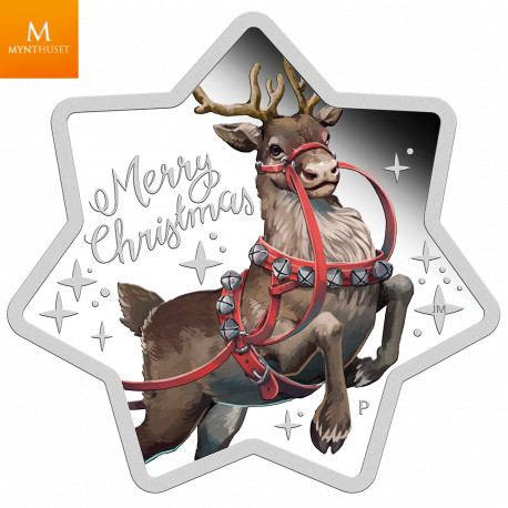 Australia 2019 MERRY CHRISTMAS 1 OZ  STJERNE FORMET MYNT I KVALITET PROOF